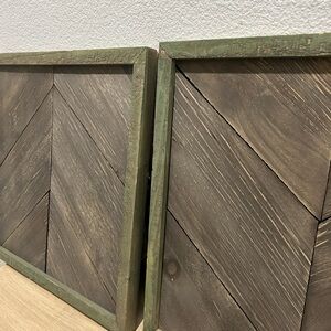 Hobby Lobby Green and Brown Chevron Wall Art Farm house design